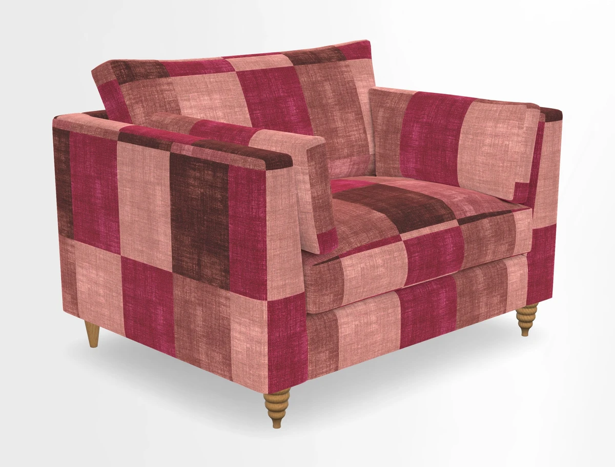 Saltdean snuggler in Linwood Tango Velvet Rosewood