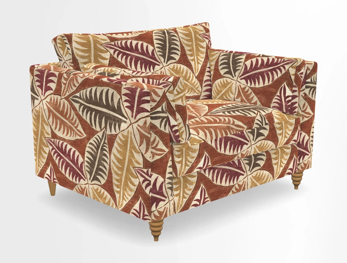 Saltdean snuggler in Linwood Tango Velvet Rosewood