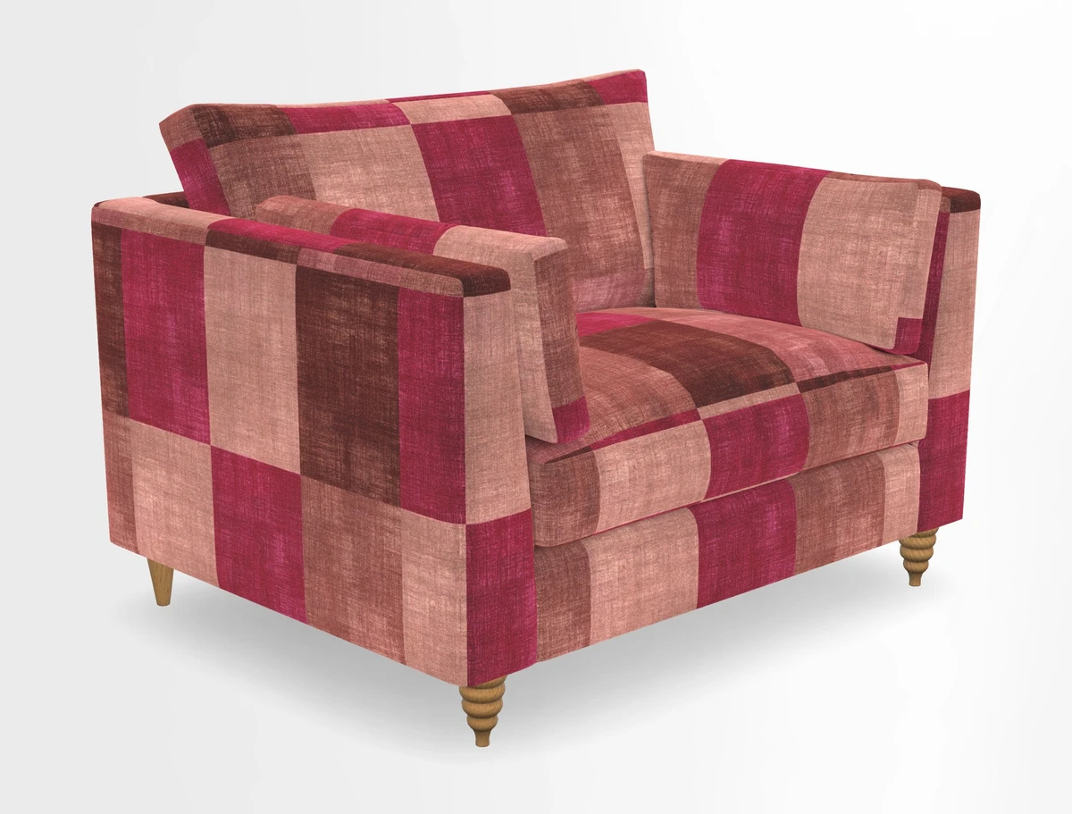 Saltdean snuggler in Linwood Tango Velvet Rosewood