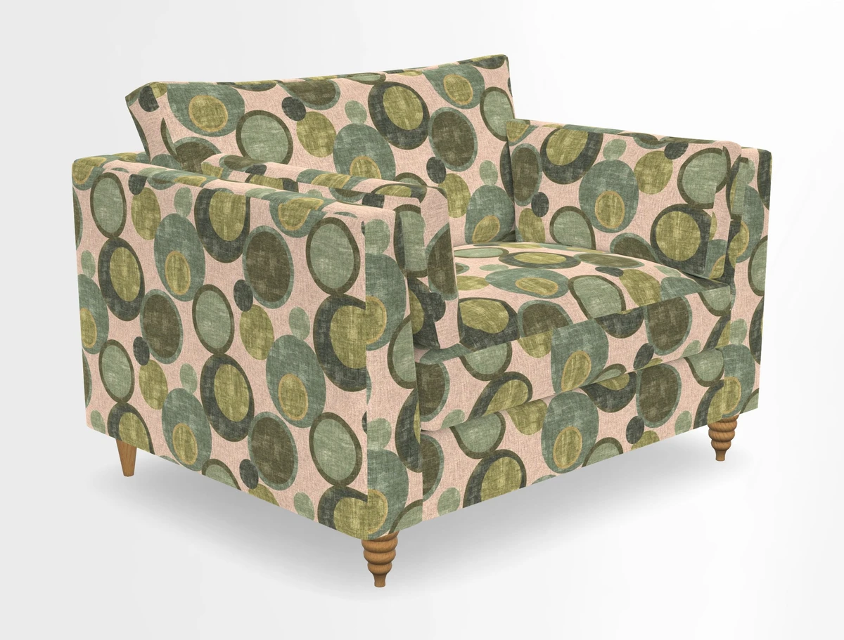 Saltdean snuggler in Linwood Tango Velvet Rosewood