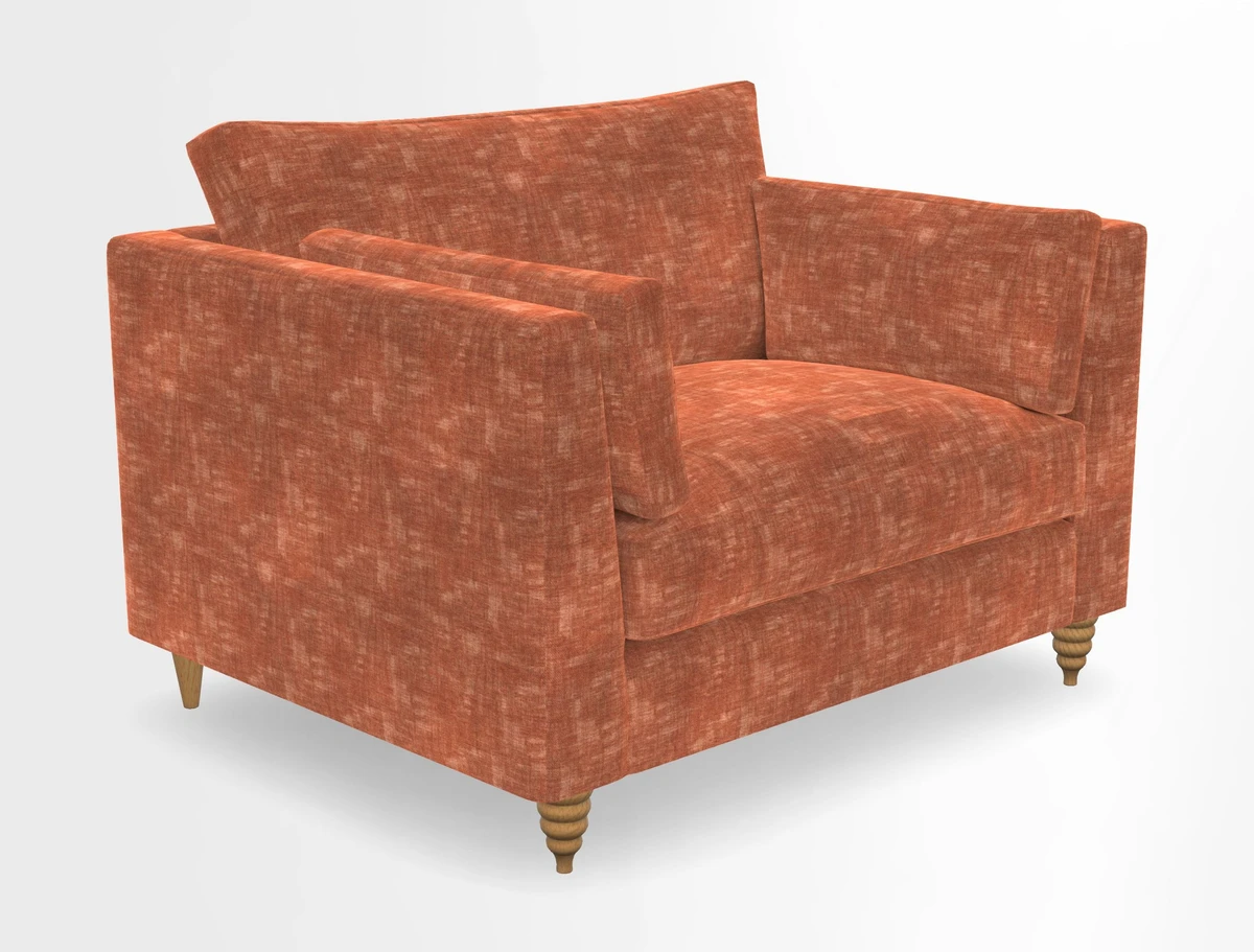 Saltdean snuggler in Linwood Tango Velvet Rosewood