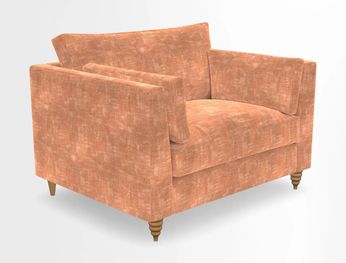 Saltdean snuggler in Linwood Tango Velvet Rosewood