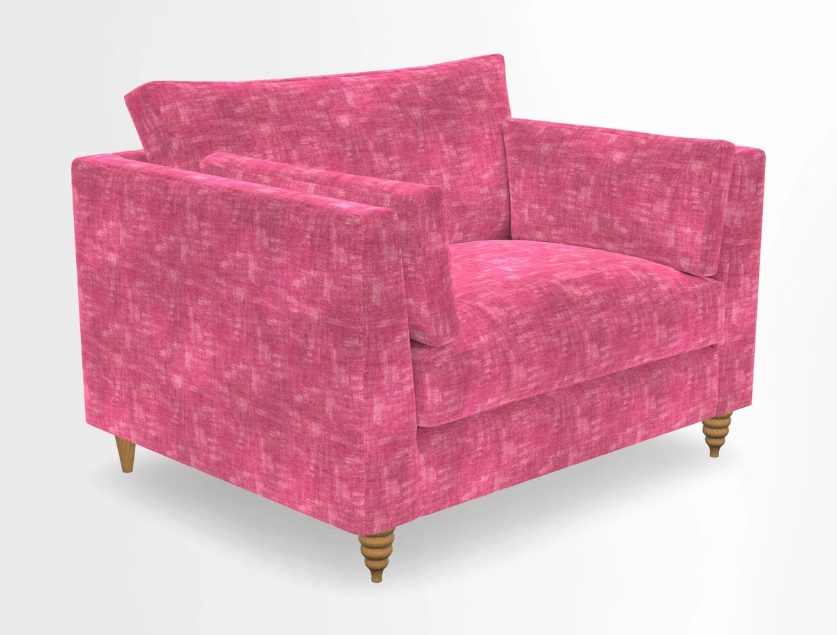 Saltdean snuggler in Linwood Tango Velvet Rosewood