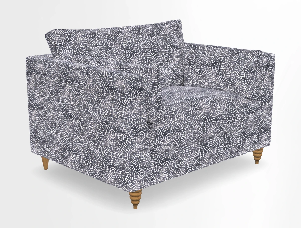 Saltdean snuggler in Linwood Tango Velvet Rosewood