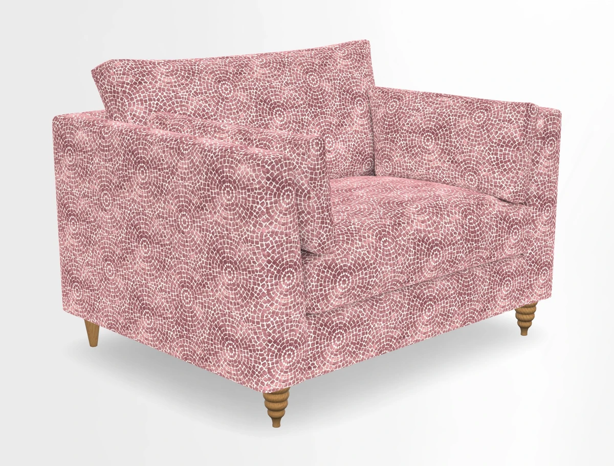 Saltdean snuggler in Linwood Tango Velvet Rosewood