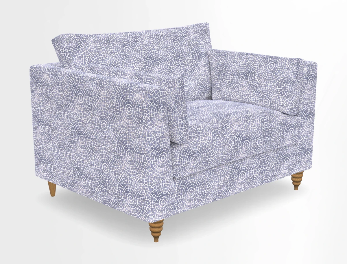 Saltdean snuggler in Linwood Tango Velvet Rosewood
