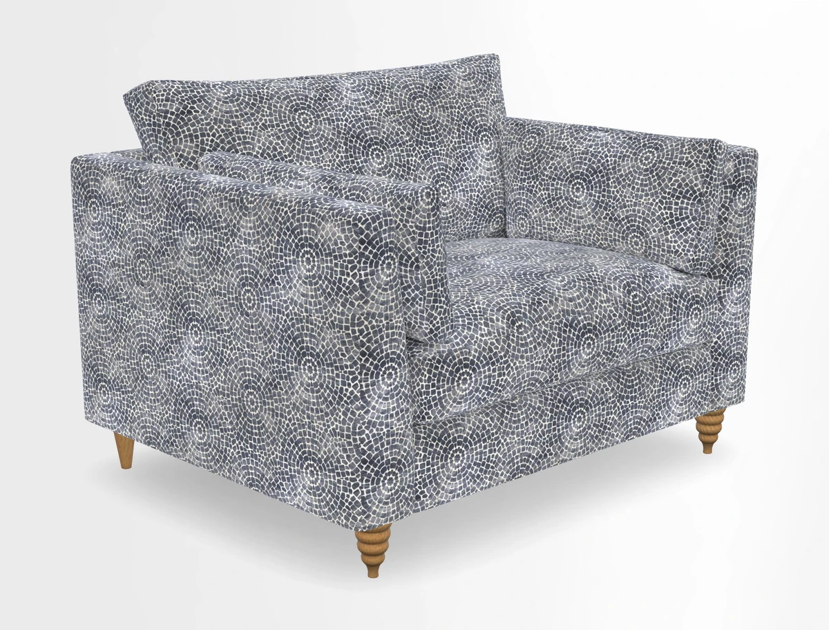 Saltdean snuggler in Linwood Tango Velvet Rosewood