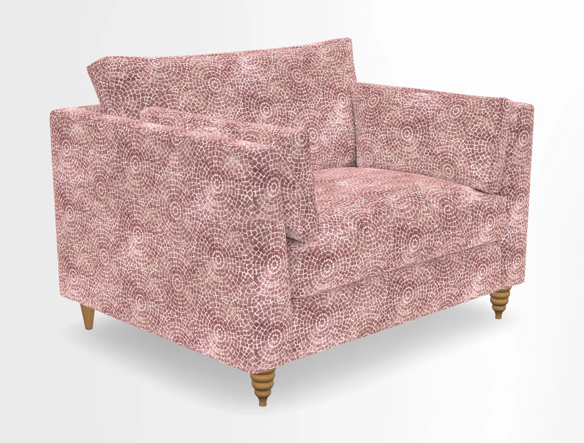 Saltdean snuggler in Linwood Tango Velvet Rosewood