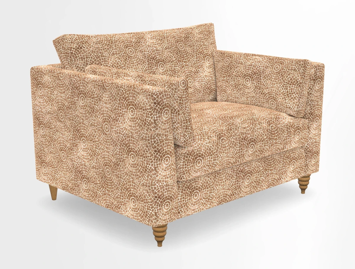 Saltdean snuggler in Linwood Tango Velvet Rosewood
