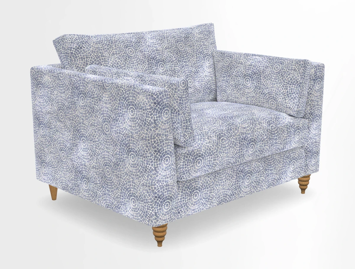 Saltdean snuggler in Linwood Tango Velvet Rosewood