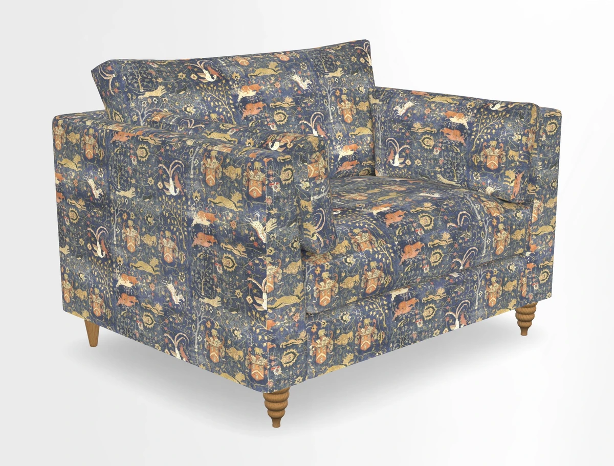 Saltdean snuggler in Linwood Tango Velvet Rosewood