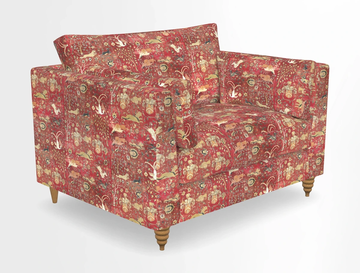 Saltdean snuggler in Linwood Tango Velvet Rosewood