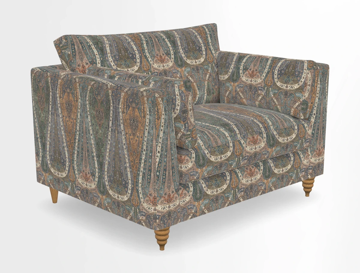 Saltdean snuggler in Linwood Tango Velvet Rosewood