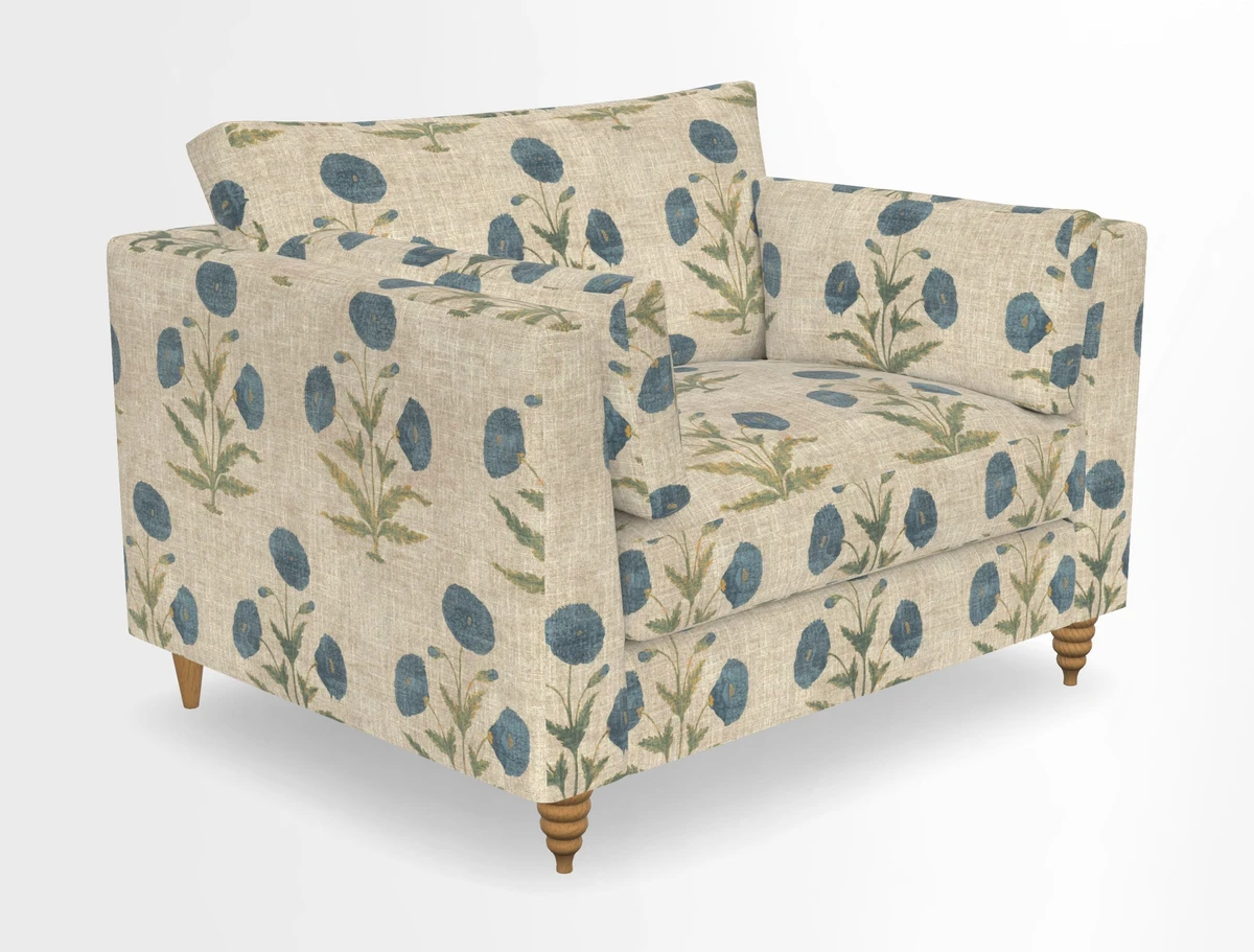 Saltdean snuggler in Linwood Tango Velvet Rosewood