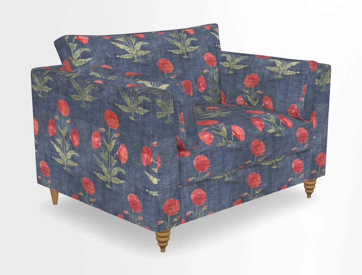 Saltdean snuggler in Linwood Tango Velvet Rosewood