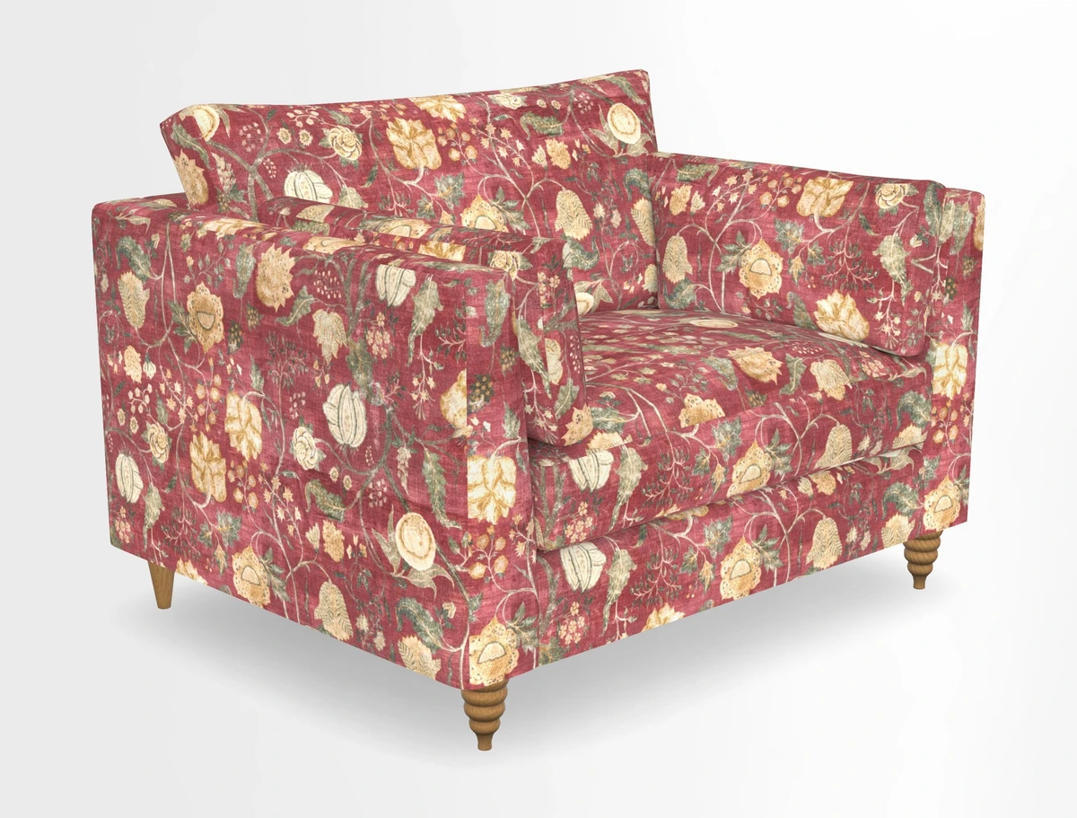 Saltdean snuggler in Linwood Tango Velvet Rosewood
