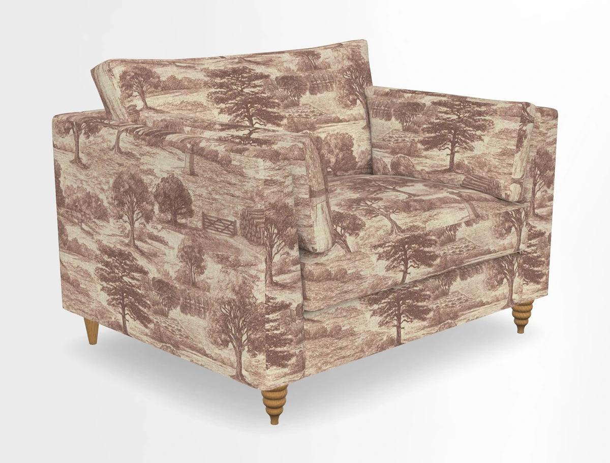 Saltdean snuggler in Linwood Tango Velvet Rosewood