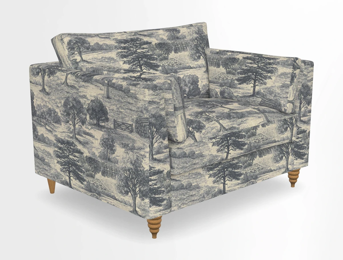 Saltdean snuggler in Linwood Tango Velvet Rosewood