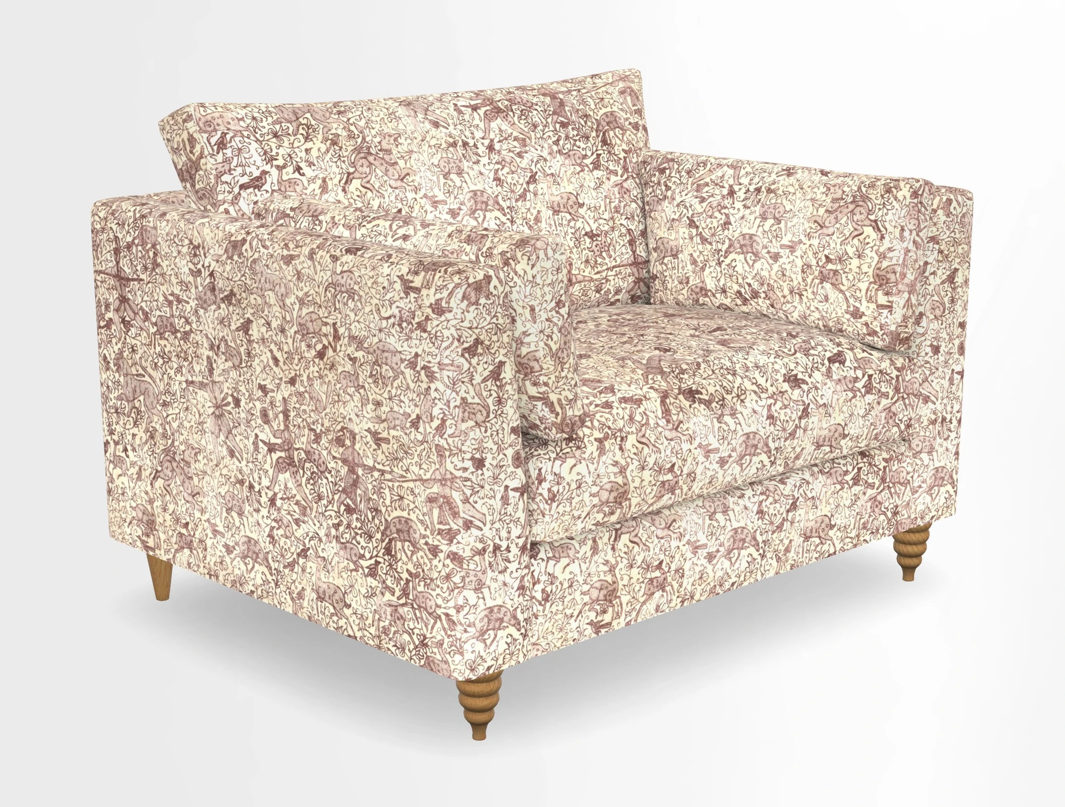 Saltdean snuggler in Linwood Tango Velvet Rosewood