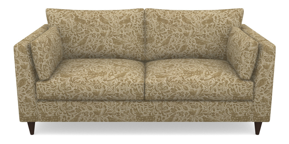 Product photograph of Saltdean 3 Seater Sofa In V A Drawn From Nature - Bird And Rabbit - Gold from Sofas and Stuff Limited