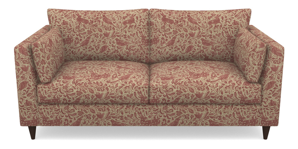 Product photograph of Saltdean 3 Seater Sofa In V A Drawn From Nature - Bird And Rabbit - Red from Sofas and Stuff Limited