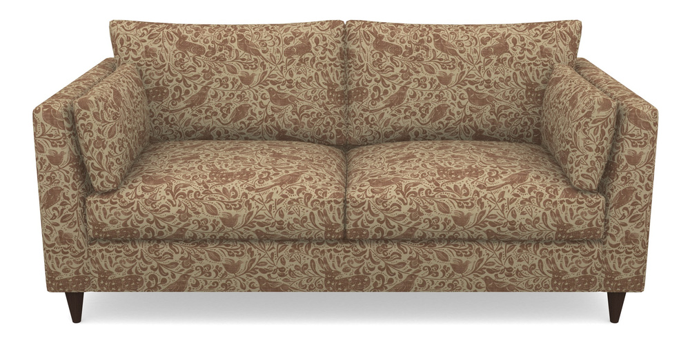 Product photograph of Saltdean 3 Seater Sofa In V A Drawn From Nature - Bird And Rabbit - Terracotta from Sofas and Stuff Limited