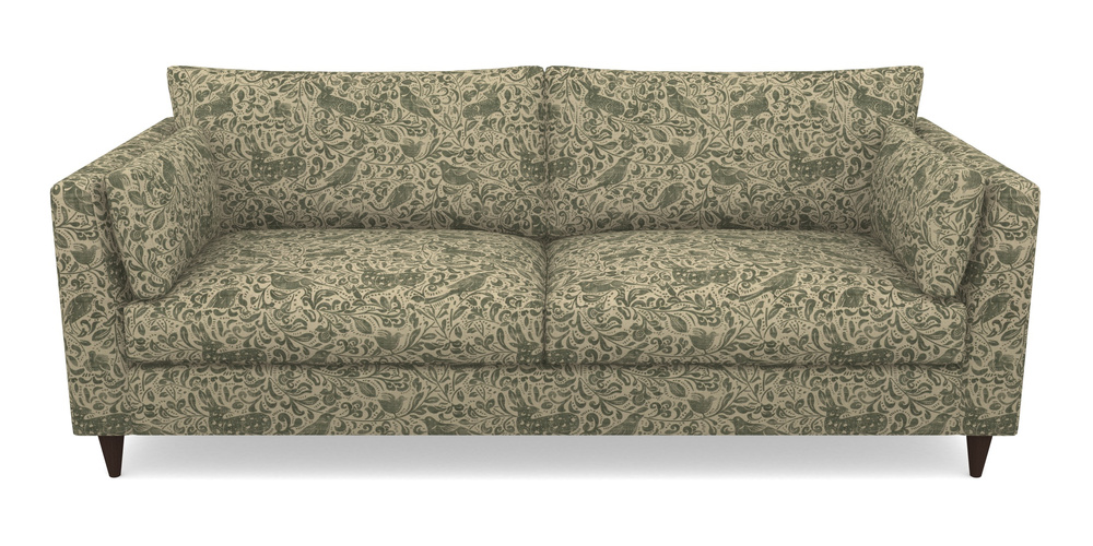 Product photograph of Saltdean 4 Seater Sofa In V A Drawn From Nature - Bird And Rabbit - Dark Green from Sofas and Stuff Limited
