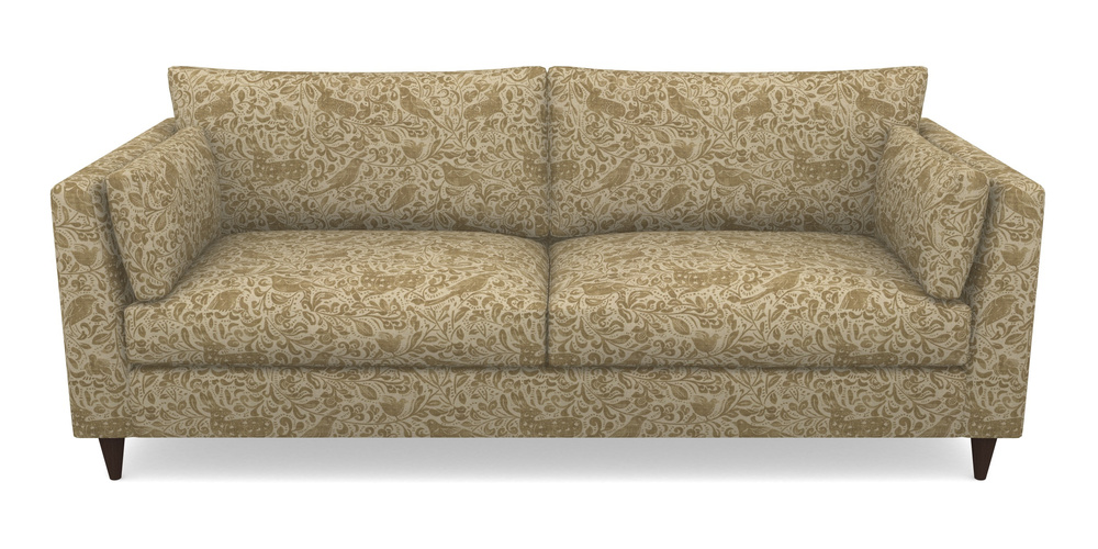 Product photograph of Saltdean 4 Seater Sofa In V A Drawn From Nature - Bird And Rabbit - Gold from Sofas and Stuff Limited