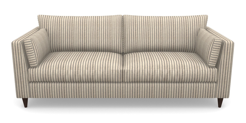 Product photograph of Saltdean 4 Seater Sofa In Cloth 18 Stripes - Ticking - Bible Black from Sofas and Stuff Limited