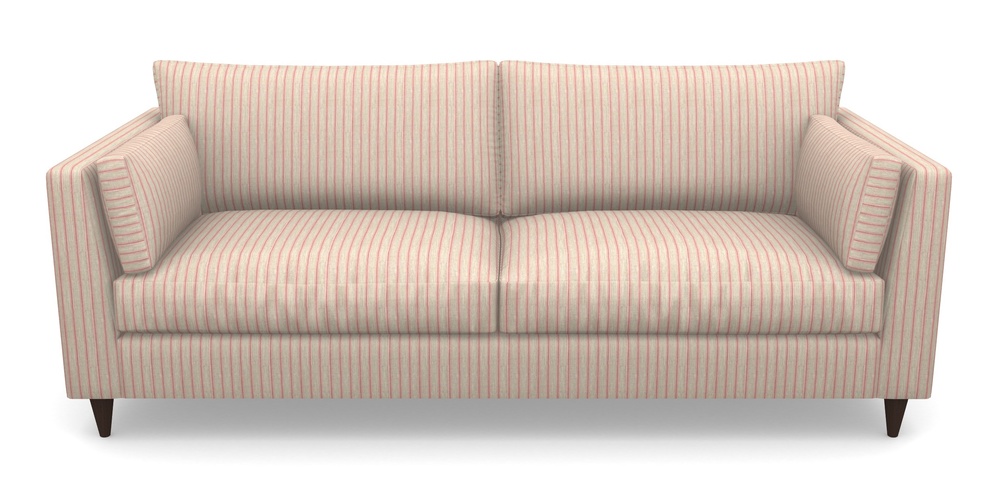 Product photograph of Saltdean 4 Seater Sofa In Cloth 18 Stripes - Ticking - Cranberry from Sofas and Stuff Limited