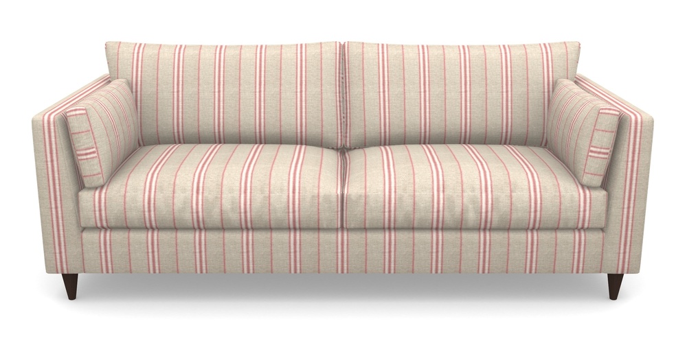 Product photograph of Saltdean 4 Seater Sofa In Cloth 18 Stripes - Regimental - Cranberry from Sofas and Stuff Limited