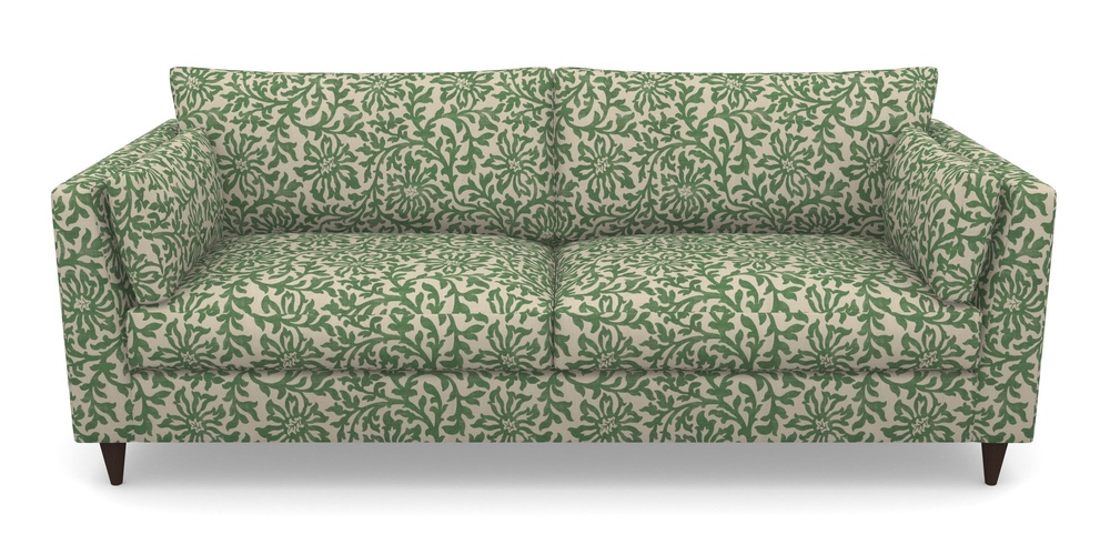 Product photograph of Saltdean 4 Seater Sofa In V A Brompton Collection - Floral Scroll - Basil from Sofas and Stuff Limited