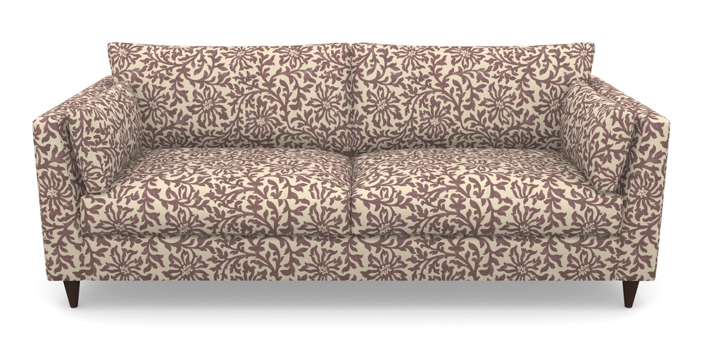 Product photograph of Saltdean 4 Seater Sofa In V A Brompton Collection - Floral Scroll - Cacao from Sofas and Stuff Limited