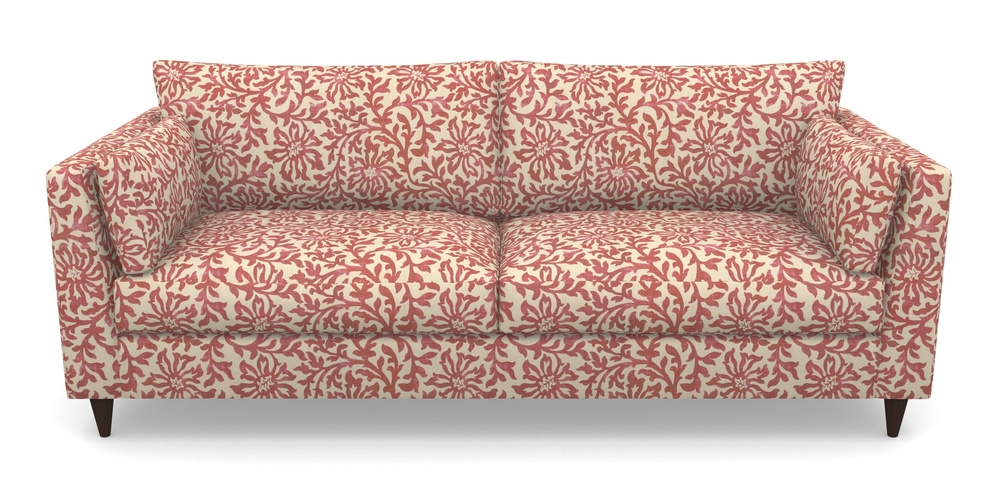 Product photograph of Saltdean 4 Seater Sofa In V A Brompton Collection - Floral Scroll - Chilli from Sofas and Stuff Limited