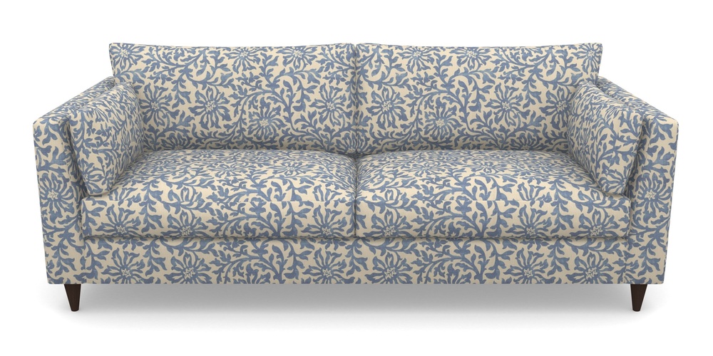 Product photograph of Saltdean 4 Seater Sofa In V A Brompton Collection - Floral Scroll - Morning Blue from Sofas and Stuff Limited