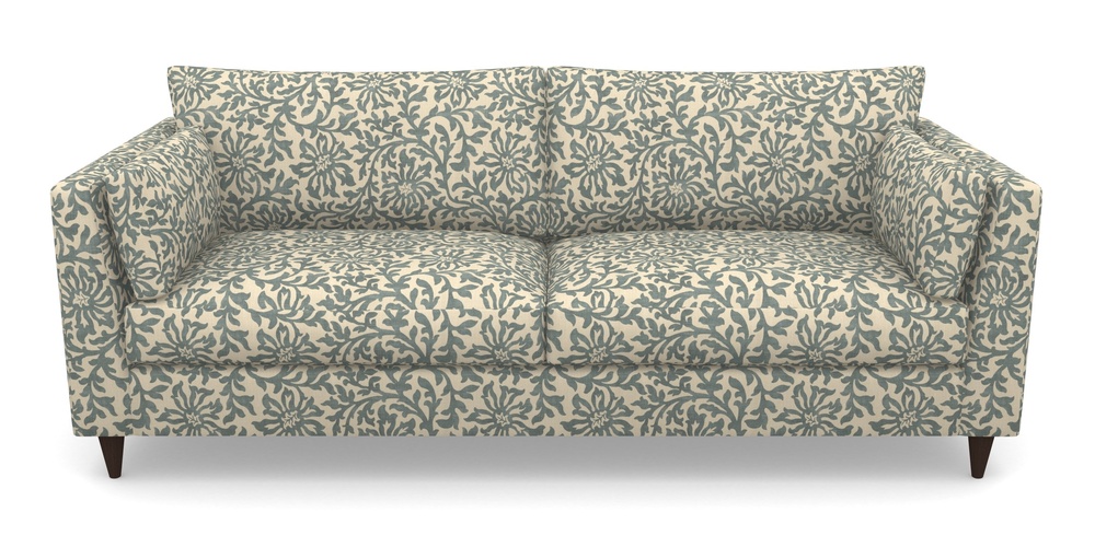 Product photograph of Saltdean 4 Seater Sofa In V A Brompton Collection - Floral Scroll - Pebble from Sofas and Stuff Limited