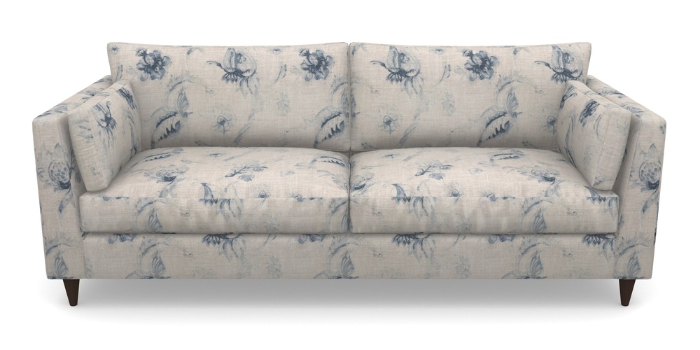 Product photograph of Saltdean 4 Seater Sofa In Floral Linen - Lela Mystery Indigo from Sofas and Stuff Limited