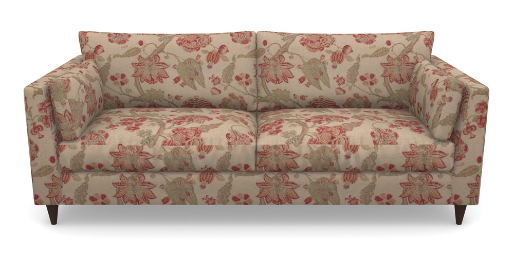 Product photograph of Saltdean 4 Seater Sofa In Floral Linen - Indienne T Rosso from Sofas and Stuff Limited