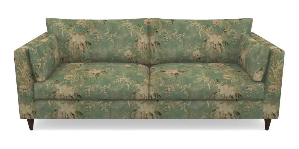 Product photograph of Saltdean 4 Seater Sofa In Floral Linen - Zefferino Emerald from Sofas and Stuff Limited