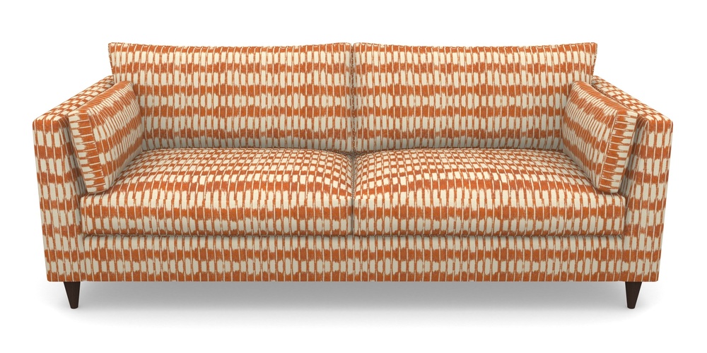 Product photograph of Saltdean 4 Seater Sofa In V A Brompton Collection - Ikat - Terracotta from Sofas and Stuff Limited