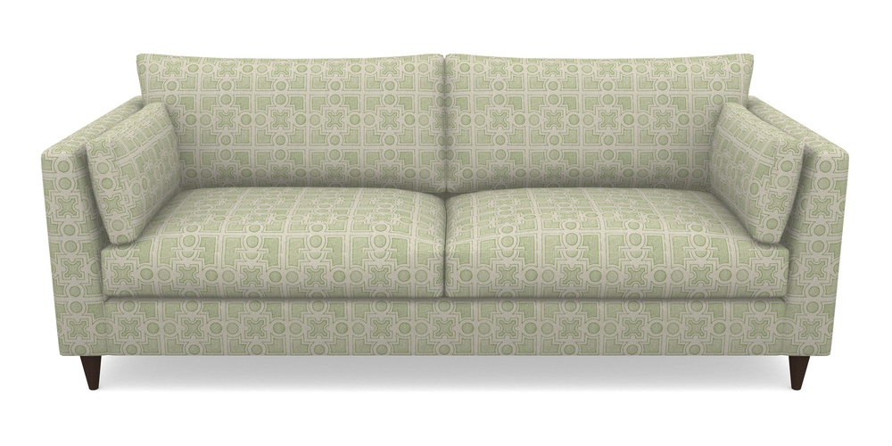 Product photograph of Saltdean 4 Seater Sofa In Rhs Collection - Small Knot Garden Cotton Weave - Green from Sofas and Stuff Limited