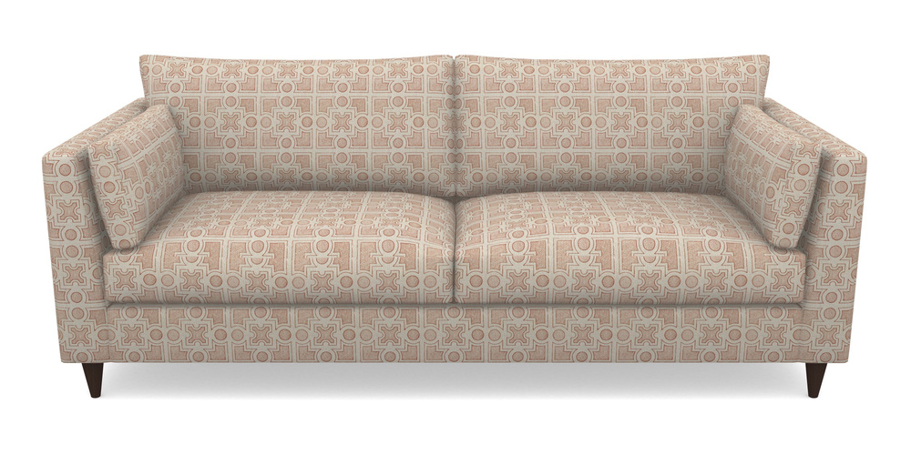 Product photograph of Saltdean 4 Seater Sofa In Rhs Collection - Small Knot Garden Cotton Weave - Terracotta from Sofas and Stuff Limited