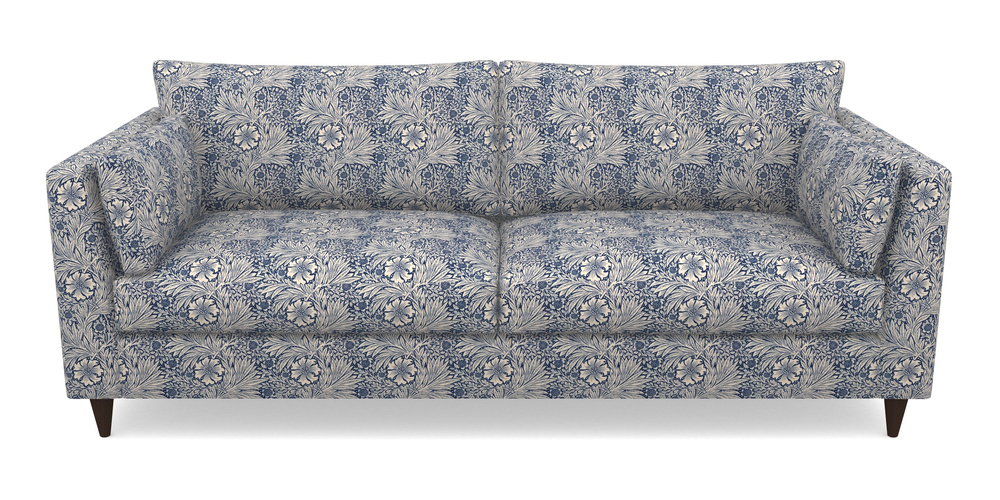 Product photograph of Saltdean 4 Seater Sofa In William Morris Collection - Marigold - Indigo Linen from Sofas and Stuff Limited