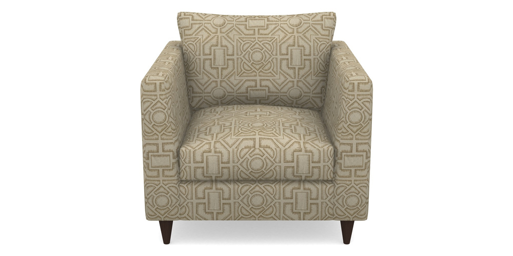 Product photograph of Saltdean Chair In Rhs Collection - Large Knot Garden Linen - Gold from Sofas and Stuff Limited