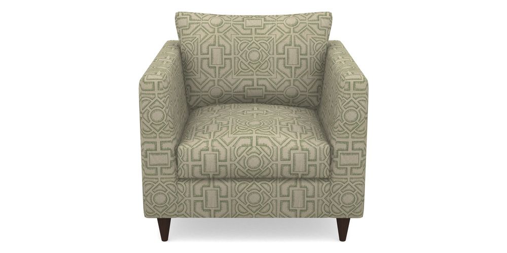 Product photograph of Saltdean Chair In Rhs Collection - Large Knot Garden Linen - Green from Sofas and Stuff Limited