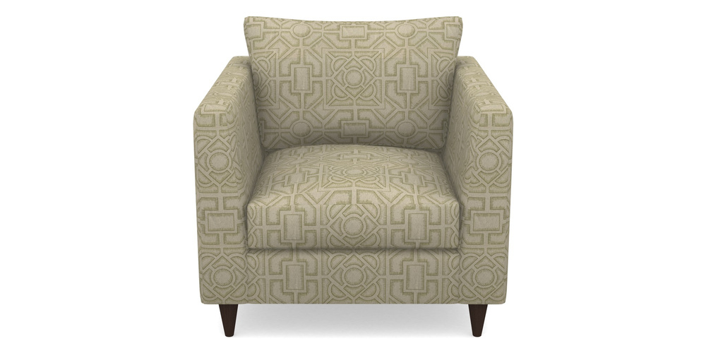 Product photograph of Saltdean Chair In Rhs Collection - Large Knot Garden Linen - Olive from Sofas and Stuff Limited