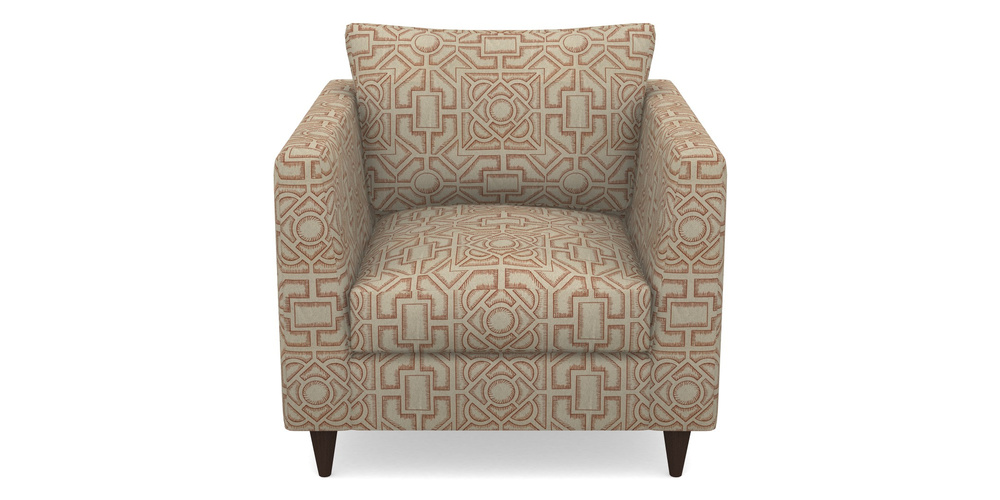 Product photograph of Saltdean Chair In Rhs Collection - Large Knot Garden Linen - Terracotta from Sofas and Stuff Limited