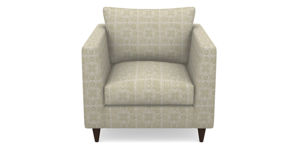 Product photograph of Saltdean Chair In Rhs Collection - Small Knot Garden Cotton Weave - Olive from Sofas and Stuff Limited