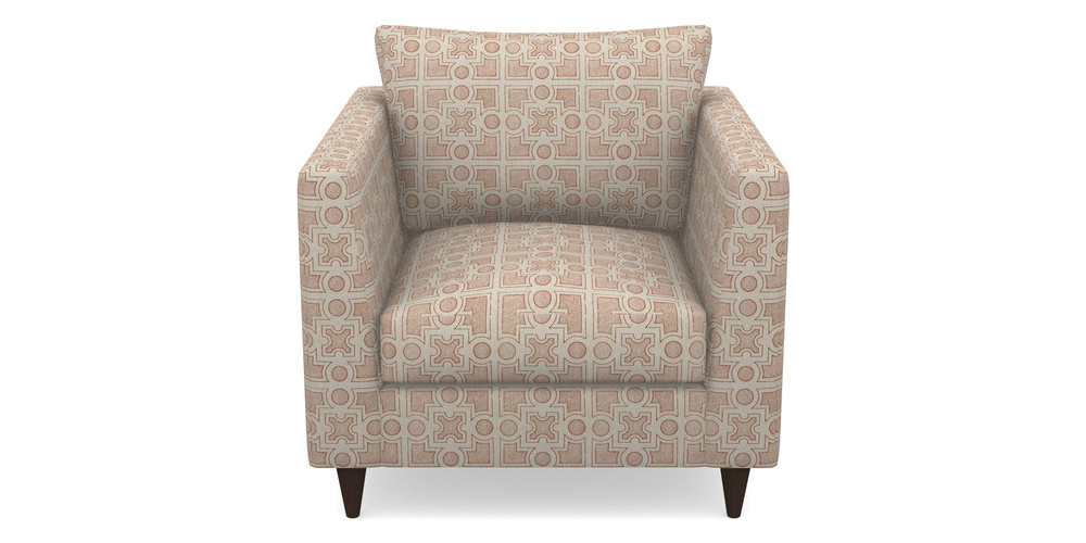 Product photograph of Saltdean Chair In Rhs Collection - Small Knot Garden Cotton Weave - Terracotta from Sofas and Stuff Limited