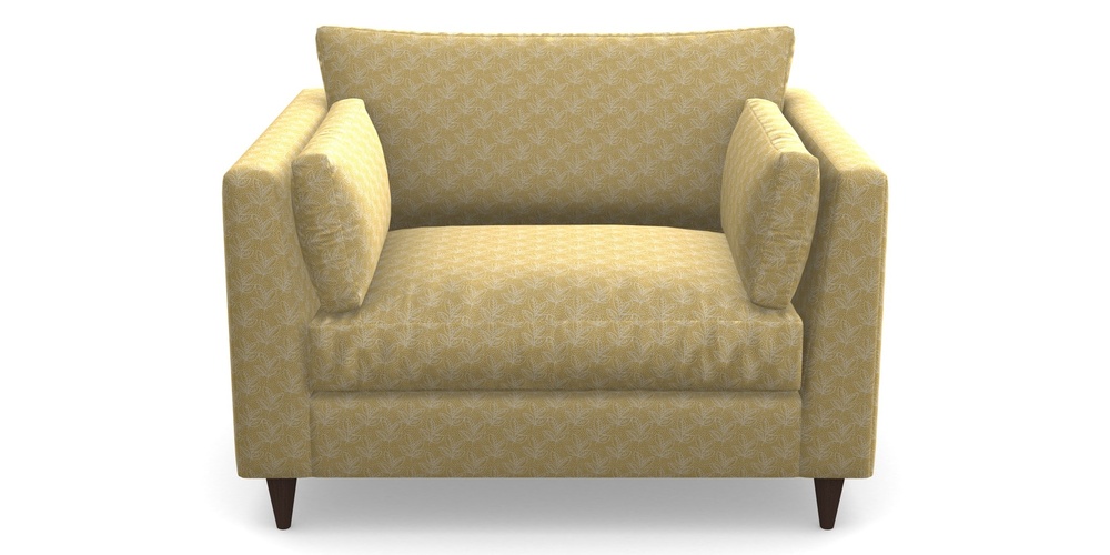 Product photograph of Saltdean Snuggler In Cloth 21 - Decorative Leaf - Canary from Sofas and Stuff Limited